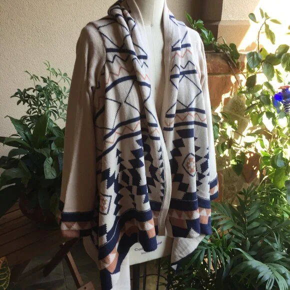 Nordstrom Waterfall Tribal/Aztec Cardigan (NEW) - Picture 3 of 13
